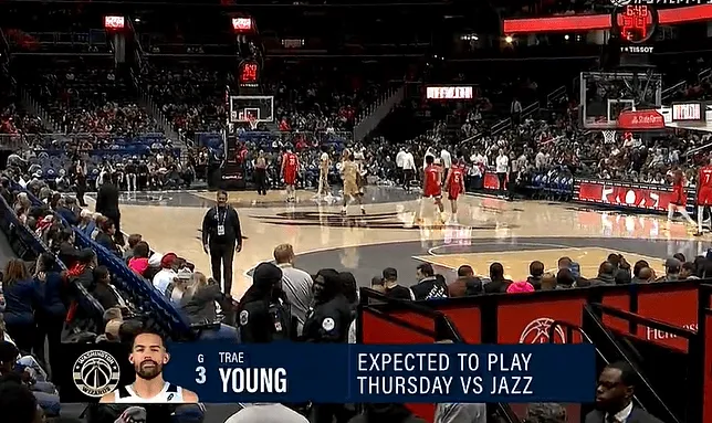 开云体育全站-期待！转播镜头打出数据：特雷-杨将在对阵爵士时迎来复出